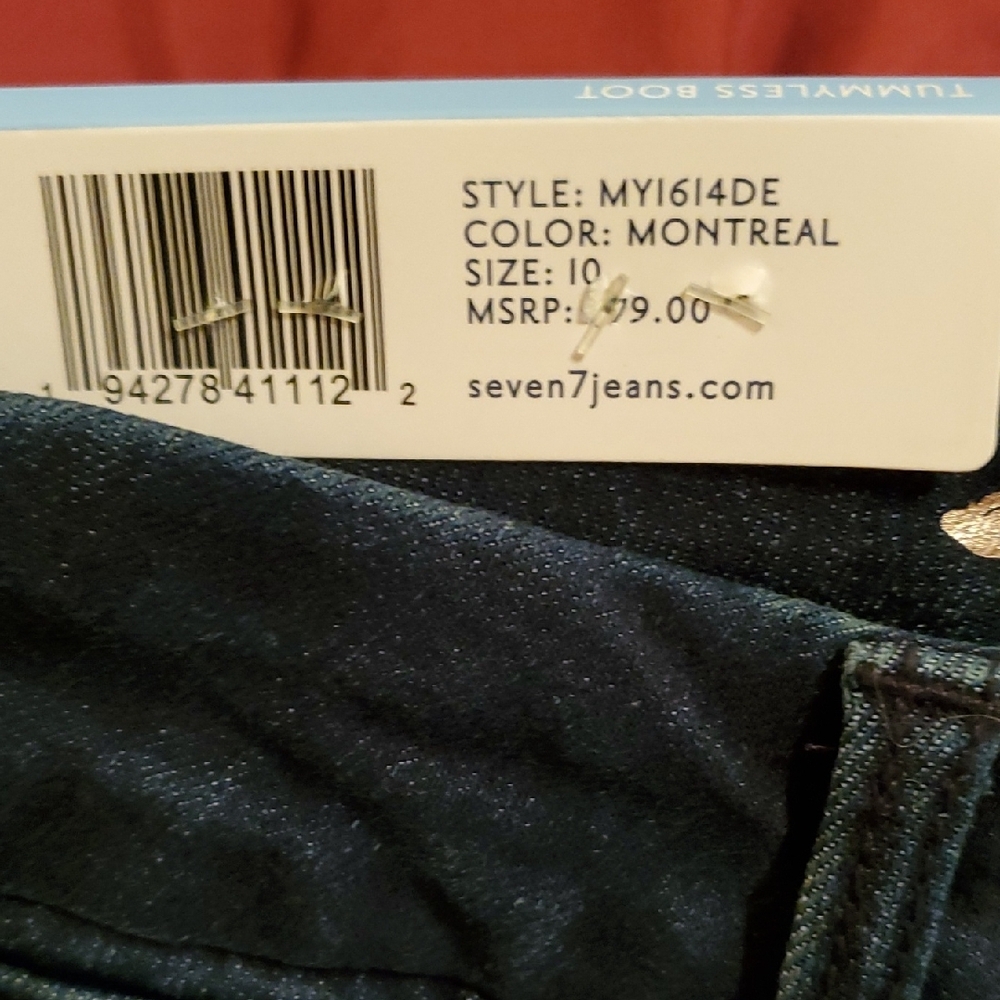 Seven7 Women's High Rise Tummyless Dark Indigo Boot Cut Jeans. Size 10 - Picture 5 of 8